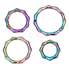 Gorgecraft 4Pcs 4 Styles Zinc Alloy Spring Gate Rings FIND-GF0004-17-1