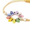 Glass Seed Sunflower Braided Bead Bracelet BJEW-MZ00023-4