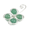 Copper Wire Wrapped Natural Green Aventurine Shamrock Pendants PALLOY-JF02945-04-4