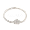 Rack Plating Brass Heart Link Bracelet with Cubic Zirconia Tennis Chains BJEW-Q771-02S-1