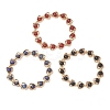 3Pcs Natural Black Onyx & Carnelian & Lapis Lazuli Beads Link Chains Bracelets for Women BJEW-JB13440-2