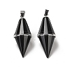 Natural Obsidian Pointed Pendants G-F763-04P-08-1