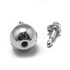 Anti-Tarnish Rhodium Plated 925 Sterling Silver Box Clasps STER-L057-015A-2