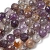Natural Purple Phantom Quartz Purple Lodolite Quartz Round Beads Strands G-Z127-B01-12mm-2