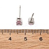 Flat Round Brass Pave Cubic Zirconia Stud Earrings for Women EJEW-G428-29C-03-5