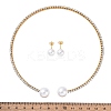 Round Plastic Imitation Pearl Stud Earrings & Rhinestone Cuff Choker Necklaces Sets SJEW-U003-04G-5