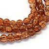 Baking Paint Transparent Crackle Glass Round Bead Strands DGLA-Q018-8mm-26-1