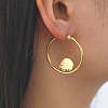 304 Stainless Steel Hedgehog Beaded Hoop Earrings LS-EJEW-F320-02G-4