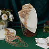 1 Pair PET Flower with Glass Beaded Tassel Epaulettes FIND-FG0005-05-4