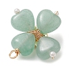 Malaysia Jade Copper Wire Wrapped Synthetic Hematite Bead Pendants PALLOY-JF02947-02-4