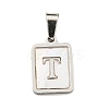 304 Stainless Steel Pave Natural White Shell Pendants STAS-S130-03P-T-1