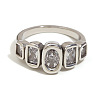 316L Surgical Stainless Steel with Clear Cubic Zirconia Finger Rings WGB9731-06-1
