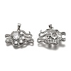 Brass Clear Cubic Zirconia Constellation Charms KK-J278-33P-B-2