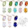 16Pcs 8 Colors Brass Glass Stud Earring Findings DIY-FH0004-50-1