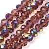Electroplate Transparent Glass Beads Strands EGLA-A046-01C-11-1