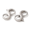 Rhodium Plated 925 Sterling Silver Double Opening Lobster Claw Clasps STER-Q187-01A-P-2