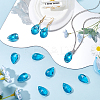 40Pcs Faceted Teardrop Glass Pendants GLAA-SP0001-11D-4