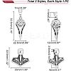 2Pcs 2 Style 316 Surgical Stainless Steel Pendants STAS-UN0039-75-3