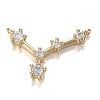 Brass Micro Clear Cubic Zirconia Pendants ZIRC-F120-019G-08-1