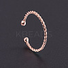 SHEGRACE Classic Real Rose Gold Plated 925 Sterling Silver Twisted Cuff Tail Ring JR295B-2