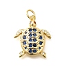 Brass Micro Pave Cubic Zirconia Pendants KK-Q040-02K-G-1