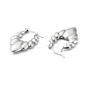 304 Stainless Steel Chunky Twist Oval Hoop Earrings for Women EJEW-A076-03P-2