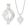 925 Sterling Silver Micro Pave Clear Cubic Zirconia Empty Bead Cage Pendants STER-WH0005-64-1