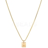 1Pc Stainless Steel Letter Rectangle Pendant Necklaces NJEW-LP0001-34B-G-1