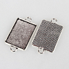 Tibetan Style Alloy Cabochon Connector Settings X-TIBEP-N004-01AS-2