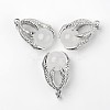 Eagle Claw Alloy Natural Quartz Crystal Pendants G-L455-A03-1