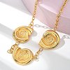 304 Stainless Steel 3 Snail Bib Necklaces for Women NJEW-Z061-05G-02-3
