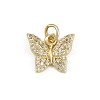 Brass Micro Pave Cubic Zirconia Charms KK-D409-37G-A-1