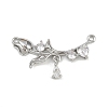 Brass Pave Clear Cubic Zirconia Links Connector Charms KK-K407-28P-1
