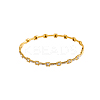 304 Stainless Steel Cubic Zirconia Bangles STAS-OY009-18G-1