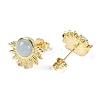 Natural Aquamarine Stud Earrings EJEW-K288-01G-01-2