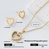304 Stainless Steel Pendant Necklace & Stud Earrings Set for Women PZ6916-5-1
