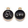 Alloy Enamel Pendants X-ENAM-S124-01B-08G-1