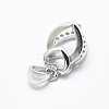 Anti-Tarnish Rhodium Plated 925 Sterling Silver Micro Pave Cubic Zirconia Pendant Bails STER-E053-14P-2