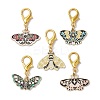 5Pcs 5 Styles Alloy Enamel Pendant Decorations HJEW-JM02336-1