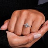 Brass Micro Pave Clear Cubic Zirconia Finger Rings FS-WG5249E-03-4