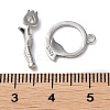 Rhodium Plated 925 Sterling Silver Toggle Clasps STER-D005-08P-3