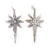 Brass Micro Pave Cubic Zirconia Pendants KK-E068-VB449-1