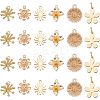 SUPERFINDINGS 24Pcs 6 Style Brass Charms KK-FH0003-86-1