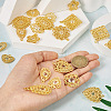 40Pcs 10 Styles Iron Rhinestone Pendants IFIN-TA0001-60-6