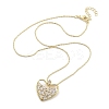 Brass Micro Pave Clear Cubic Zirconia Pendant Necklaces NJEW-B101-01G-02-2