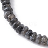 Natural Black Labradorite Rondelle Beaded Stretch Bracelets BJEW-JB09980-05-3