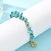 304 Stainless Steel Synthetic Turquoise Beads Bracelets BJEW-U019-02G-4