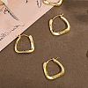 3Pairs Ion Plating(IP) 304 Stainless Steel Trapezoid Hoop Earrings for Women EJEW-BBC0001-40-7