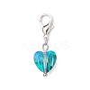 Heart Glass Pendant Decorations HJEW-JM03771-01-4