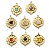 Natural & Synthetic Mixed Stone Flat Round Pendants STAS-K258-36G-1